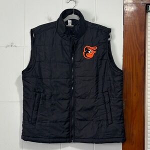 Baltimore‎ Orioles Puffer Vest Black Orange Bird Logo Men's XL The Elevin Group